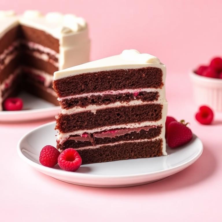 Raspberry chocolate layer cake