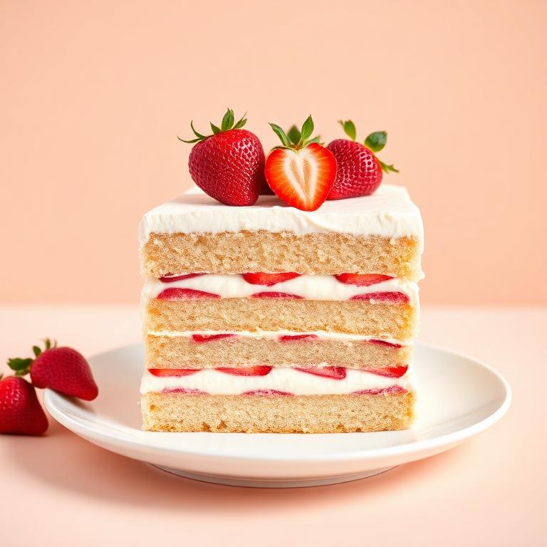 Strawberry cream layer cake